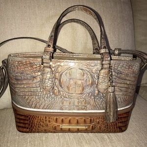Brahmin Multi-Tone Croc-Embossed Satchel